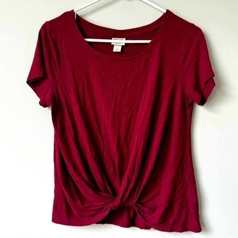 Mossimo Cropped Tie‎ Detail Shirt